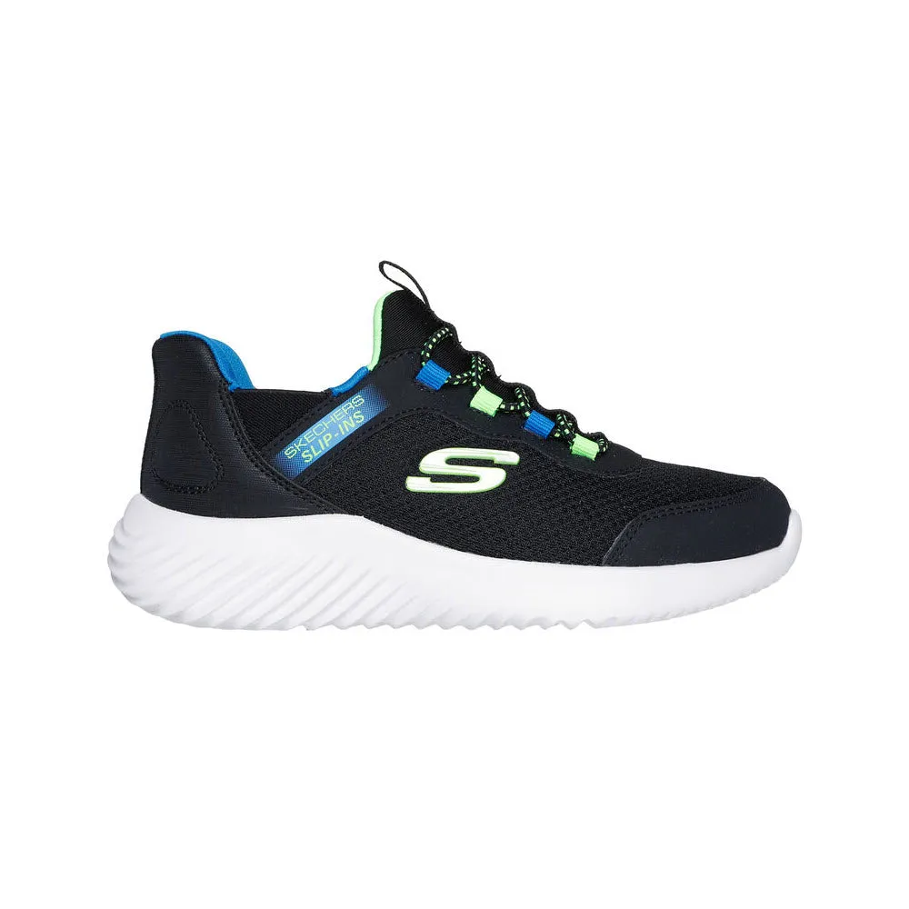 SKECHERS SLIP INS BOUNDER BLACK/BLUE MULTI - KIDS