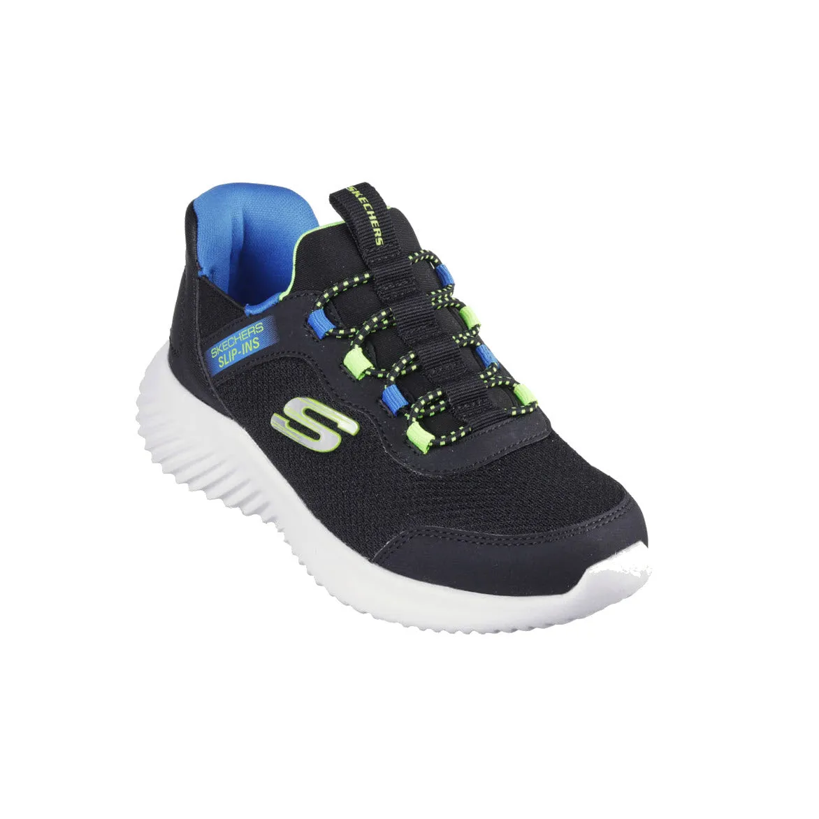 SKECHERS SLIP INS BOUNDER BLACK/BLUE MULTI - KIDS