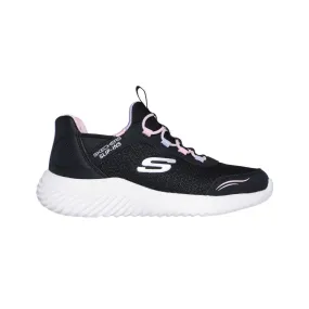 SKECHERS SLIP INS BOUNDER BLACK/PINK MULTI - KIDS