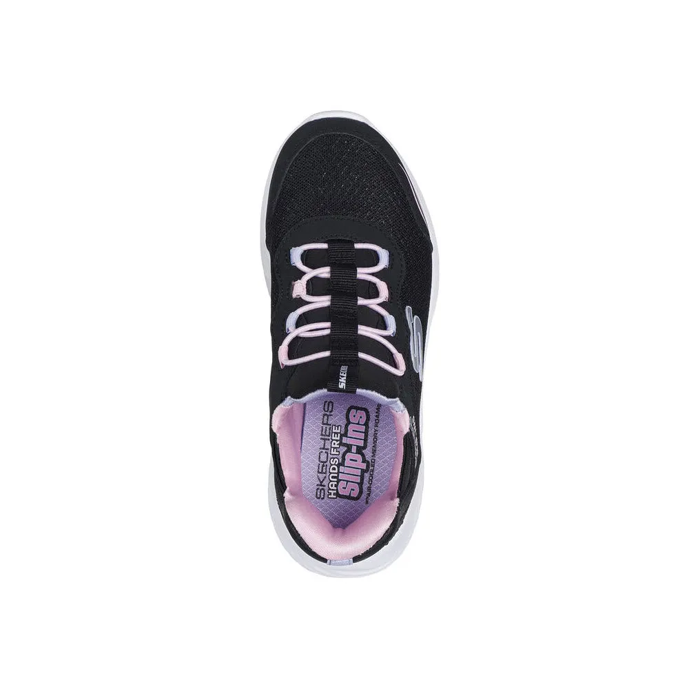 SKECHERS SLIP INS BOUNDER BLACK/PINK MULTI - KIDS