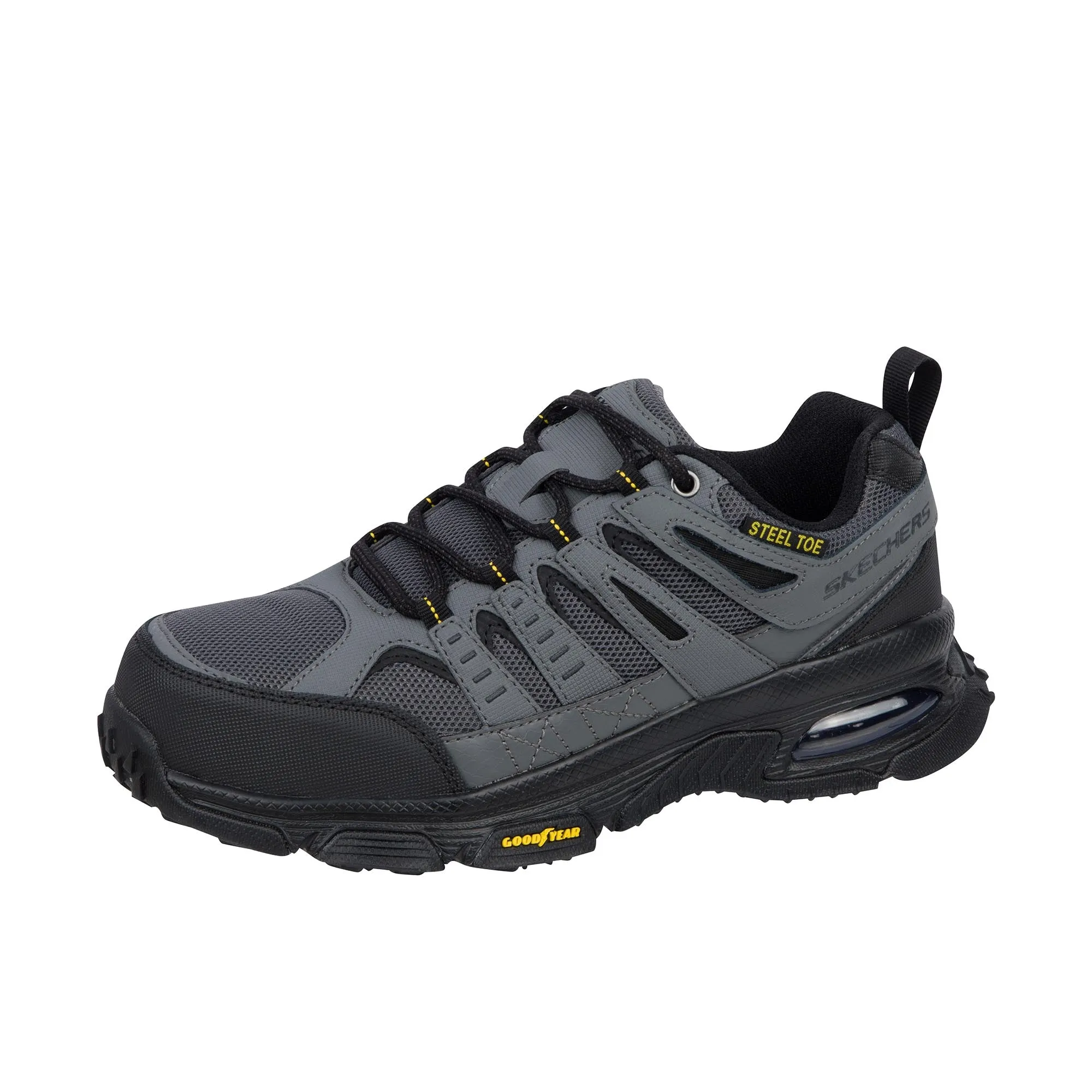 Skechers Steel Toe Grey/Black Shoes - Skech Air Envoy