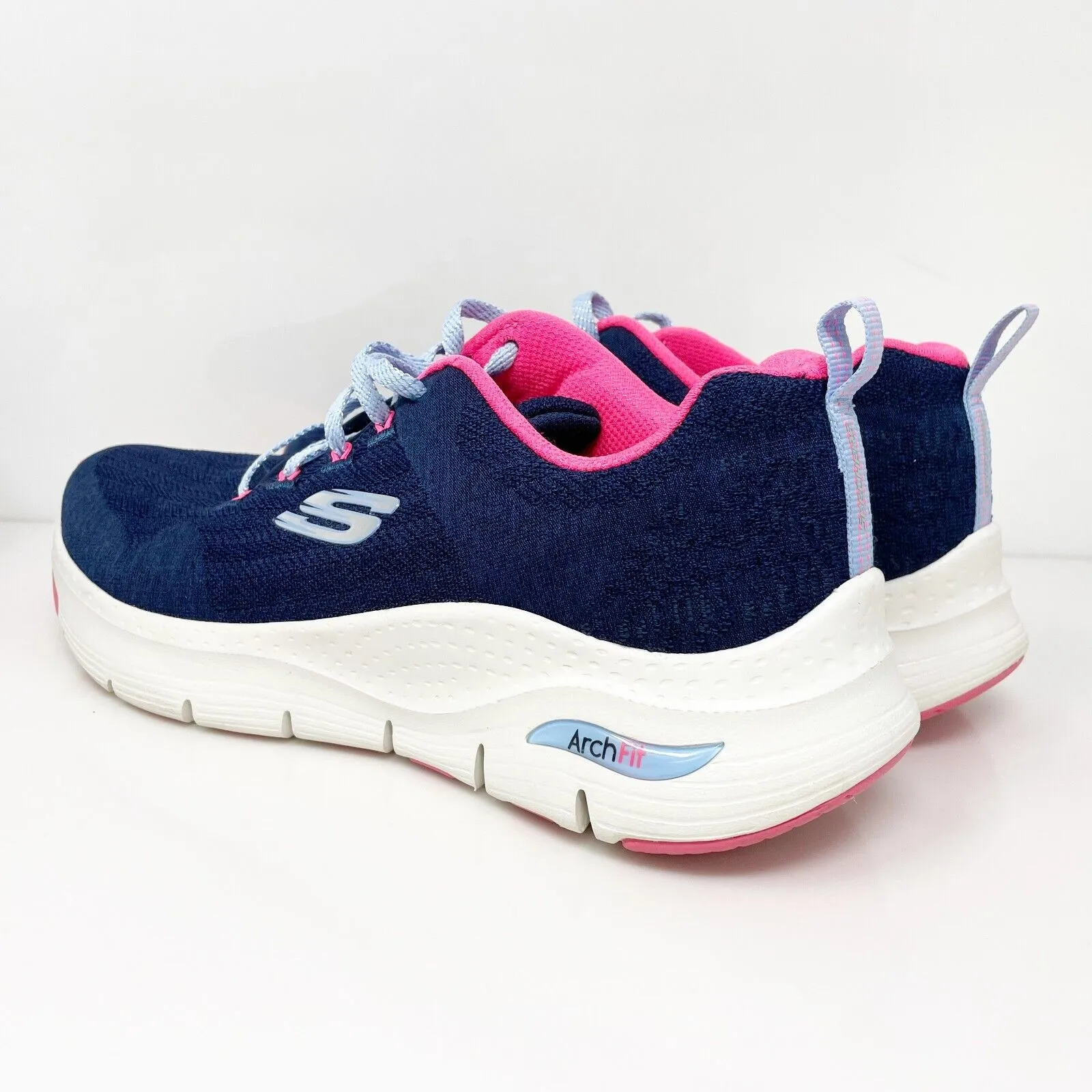 Skechers Womens Arch Fit Comfy Wave 149414 Blue Running Shoes Sneakers Size 9