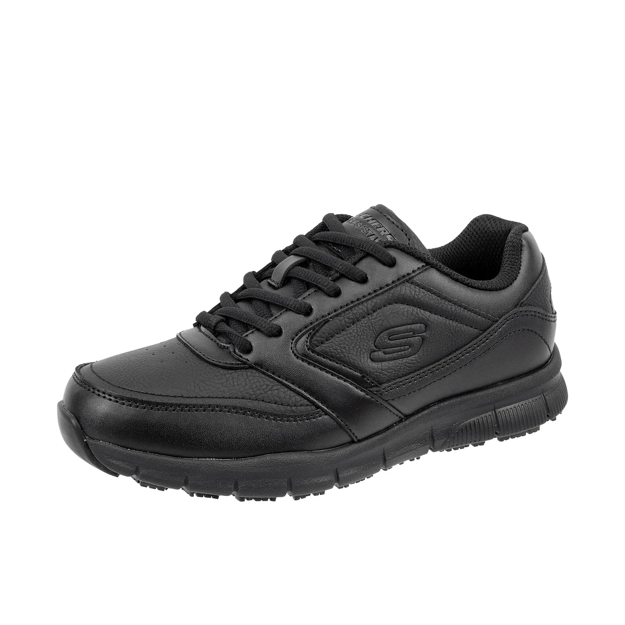 Skechers Women's Nampa-Wyola Soft Toe Work Shoe in Black