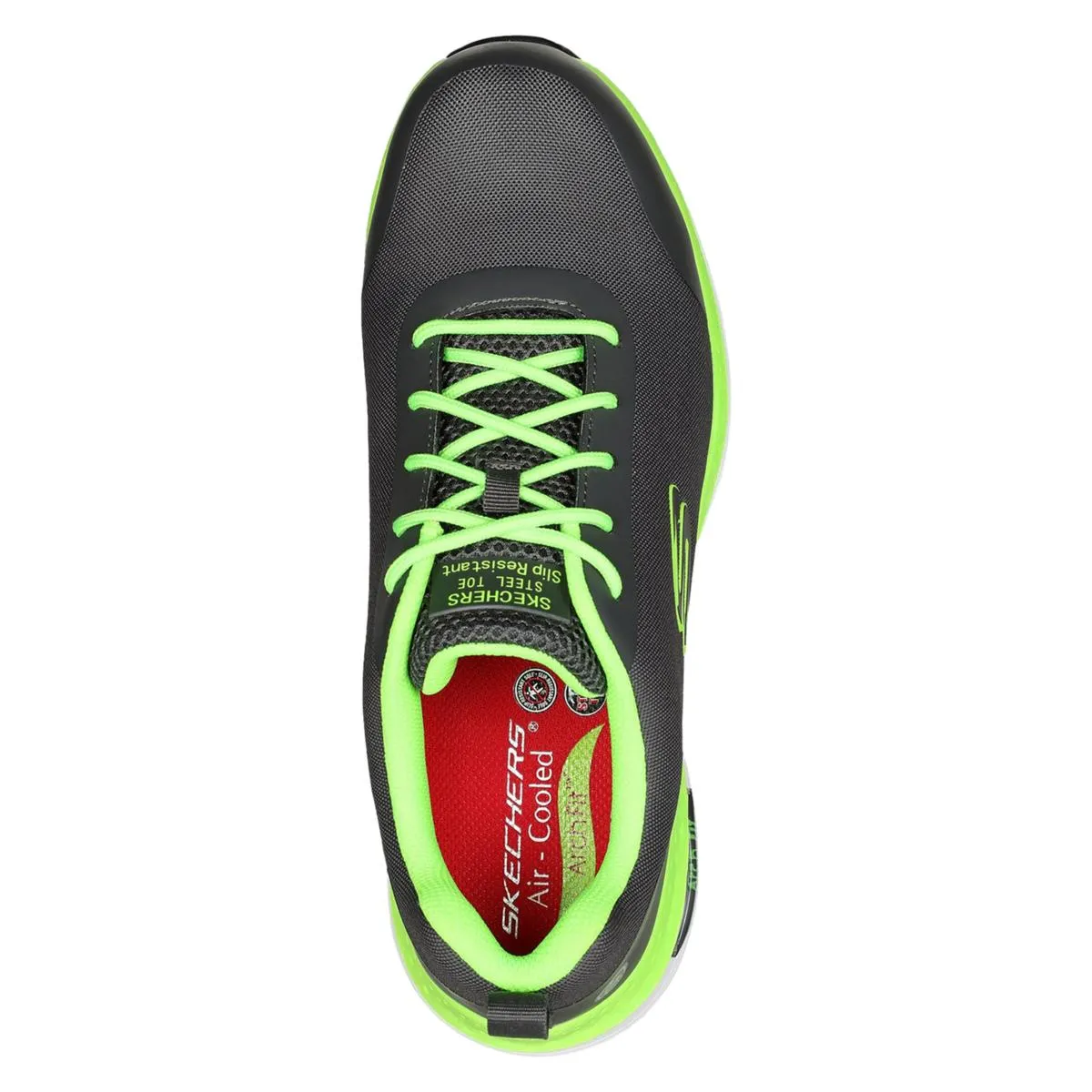 Skechers Workwear Arch Fit Sr Ringstap Safety Trainer Charcoal/Lime