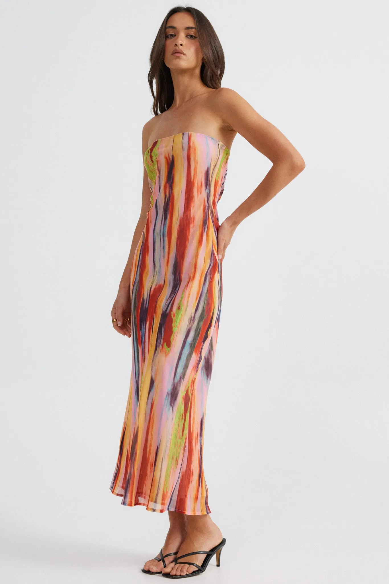 St Barts Strapless Maxi Dress with Print