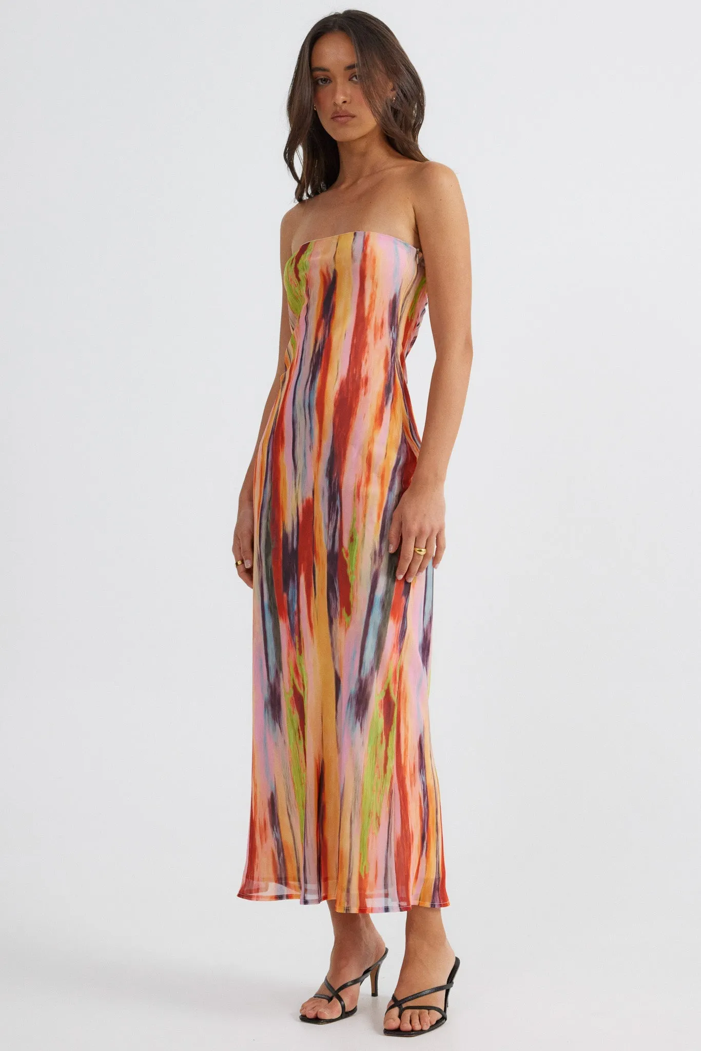 St Barts Strapless Maxi Dress with Print