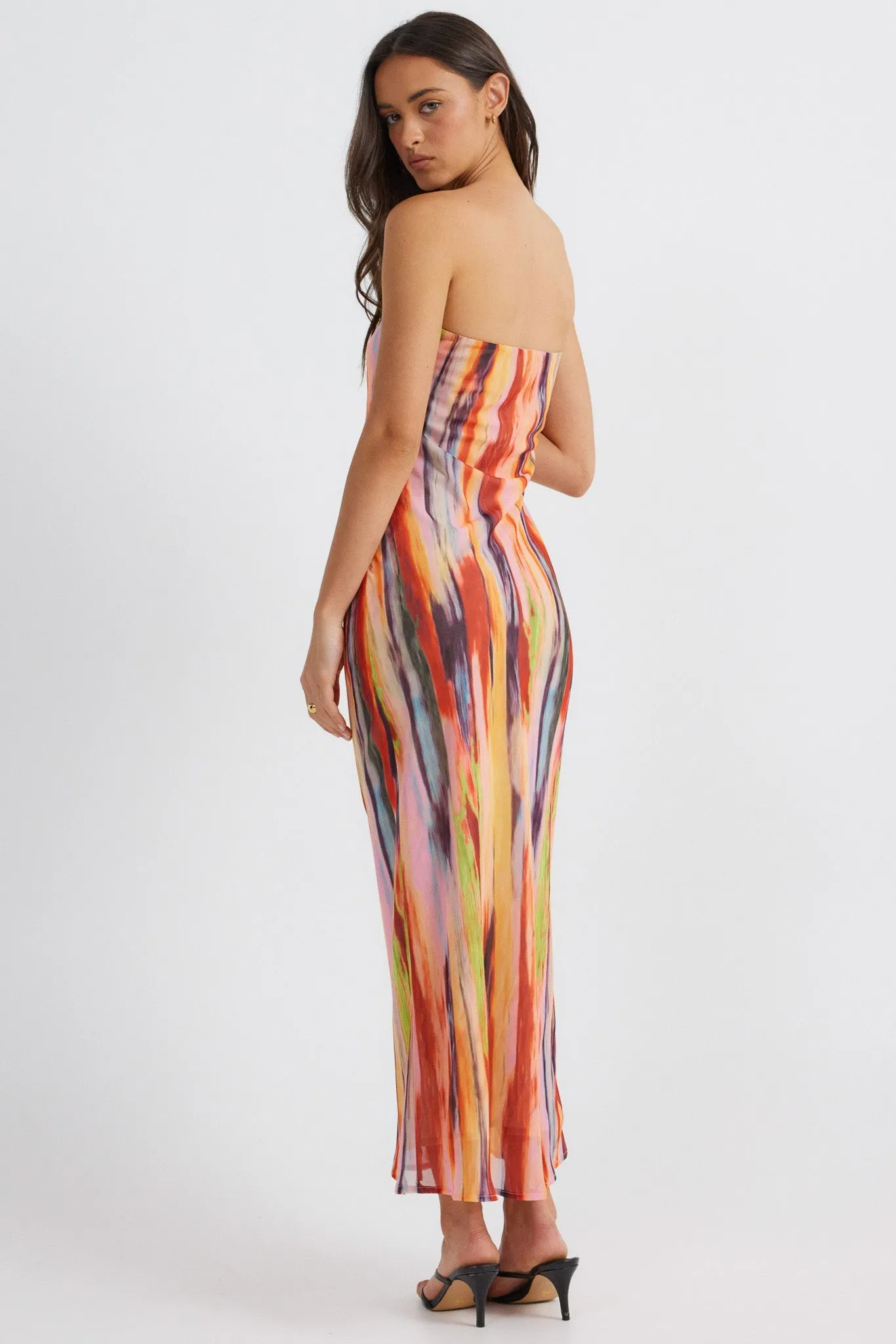 St Barts Strapless Maxi Dress with Print