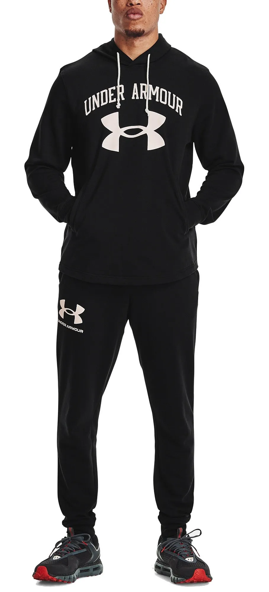 sweatshirt Under Armour Rival Terry Big Logo - 001/Black/Onyx White - men´s