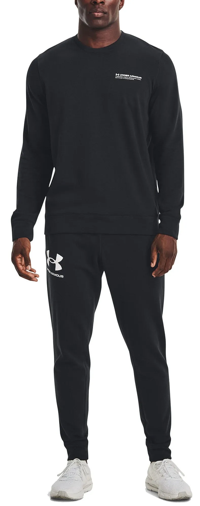 sweatshirt Under Armour Rival Terry Logo Crew - 001/Black/Onyx White - men´s