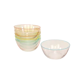 The Etched Cereal Bowl, Set of 6 - Rainbow Candy / Glass