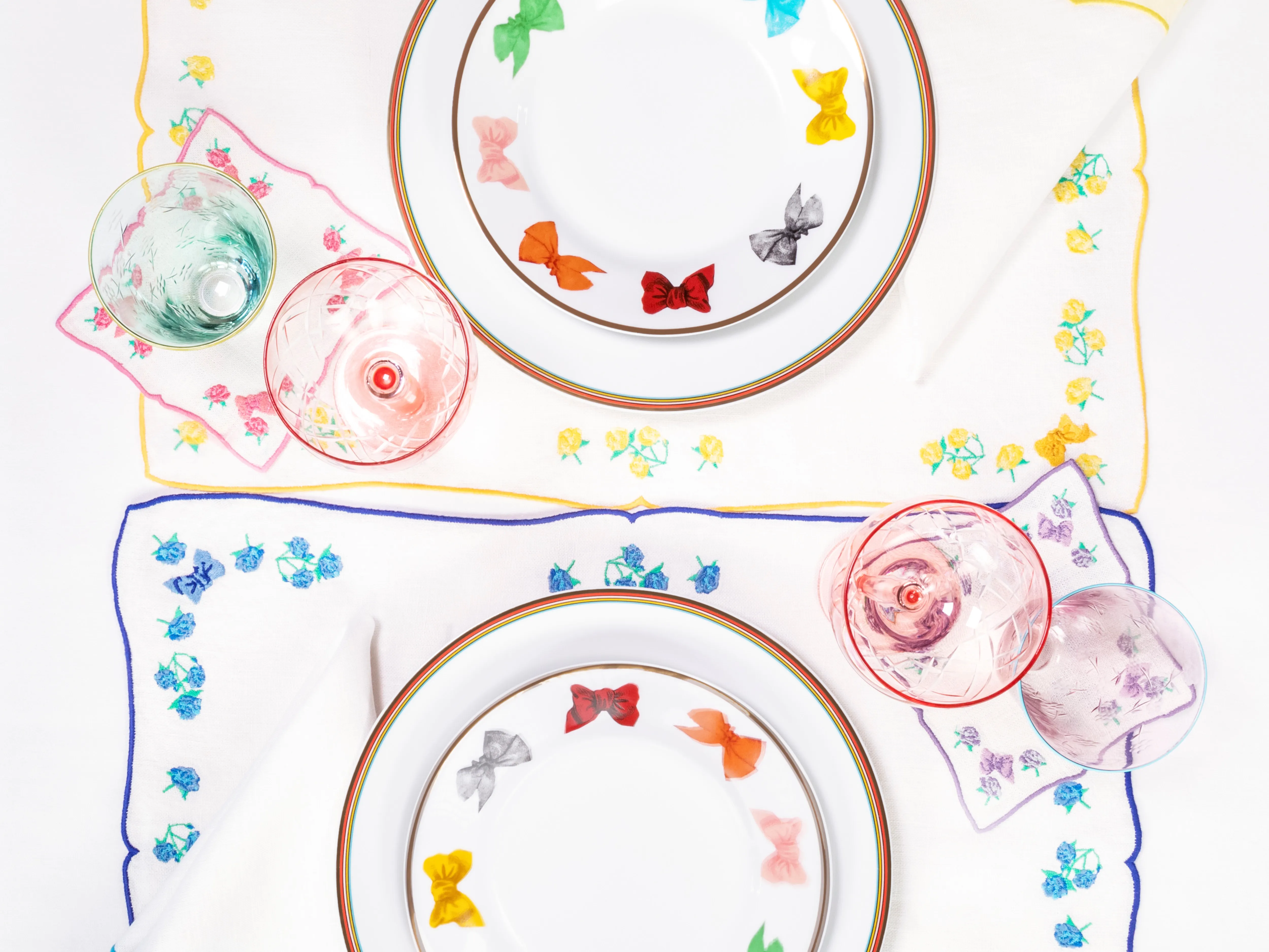 The Everyday Dessert Plate, Set of 4 - Everything Rainbow / Porcelain