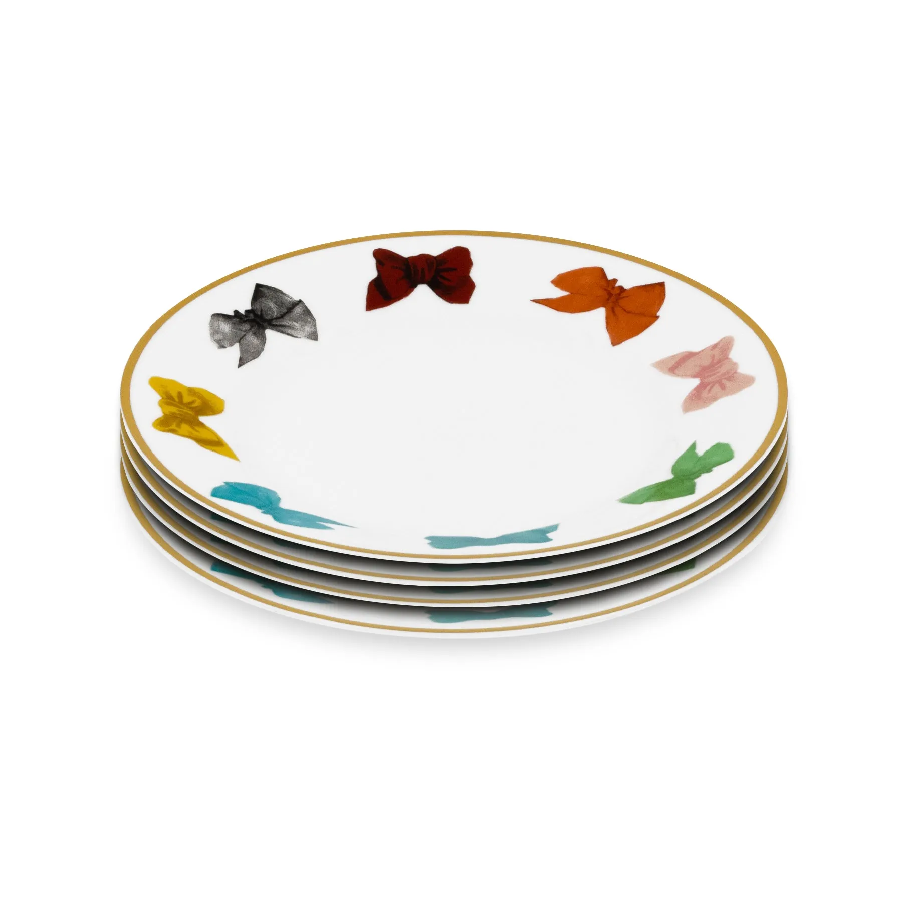 The Everyday Dessert Plate, Set of 4 - Everything Rainbow / Porcelain