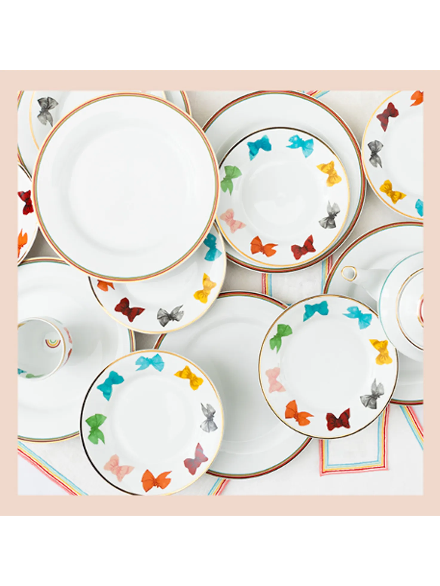 The Everyday Dessert Plate, Set of 4 - Everything Rainbow / Porcelain