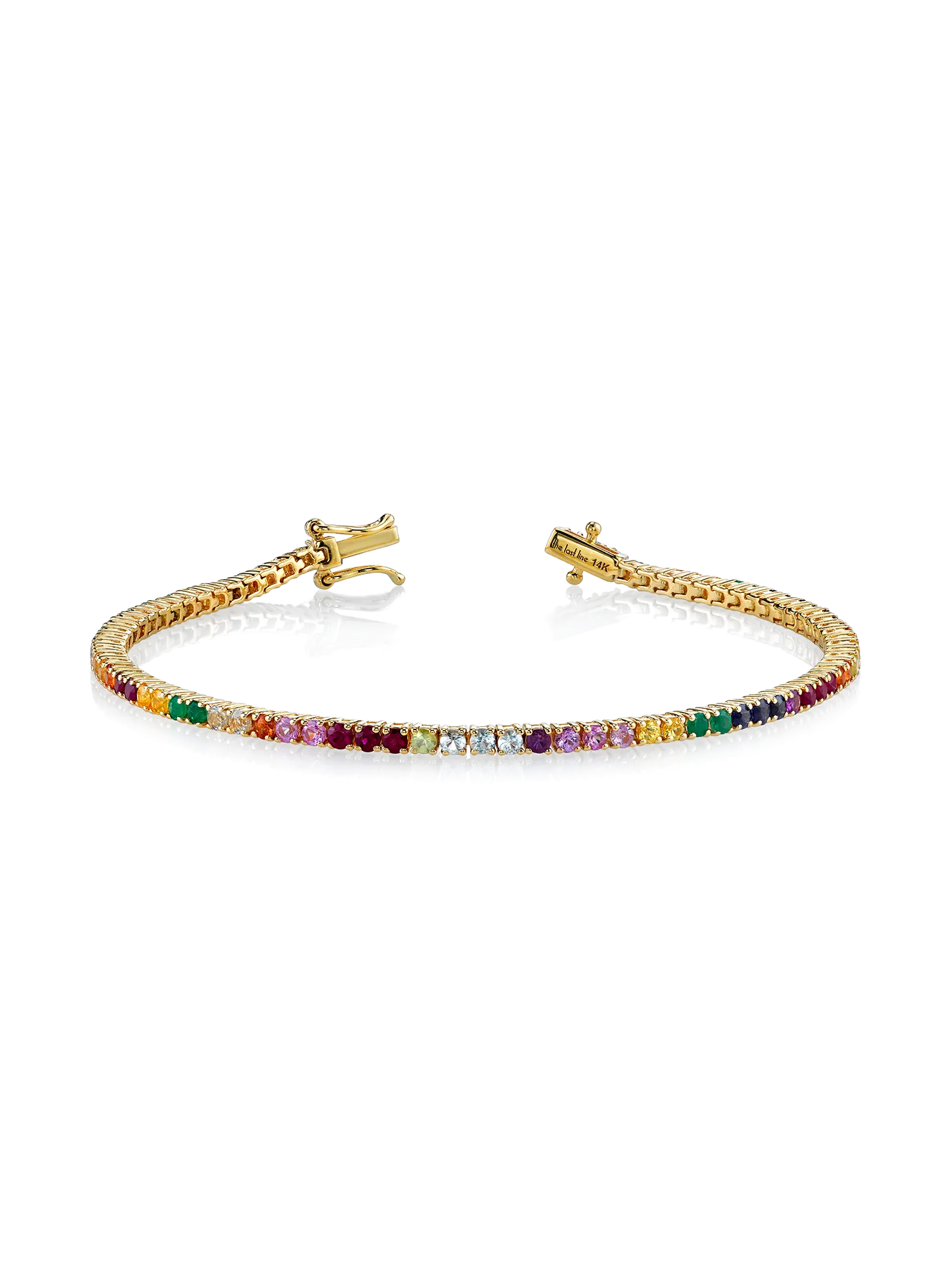 The Perfect Personalized Tennis Bracelet - Rainbow / 14k Yellow Gold