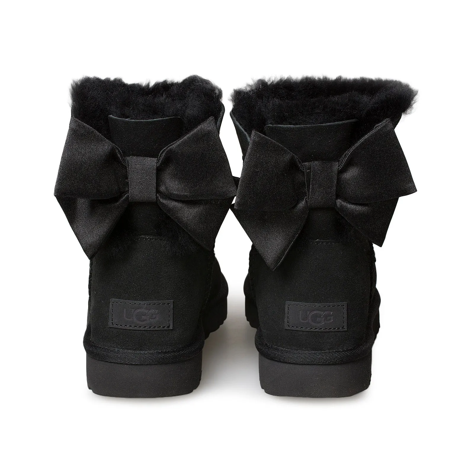 UGG Women's Black Glam Mini Bailey Bow II Boots