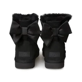 UGG Women's Black Glam Mini Bailey Bow II Boots