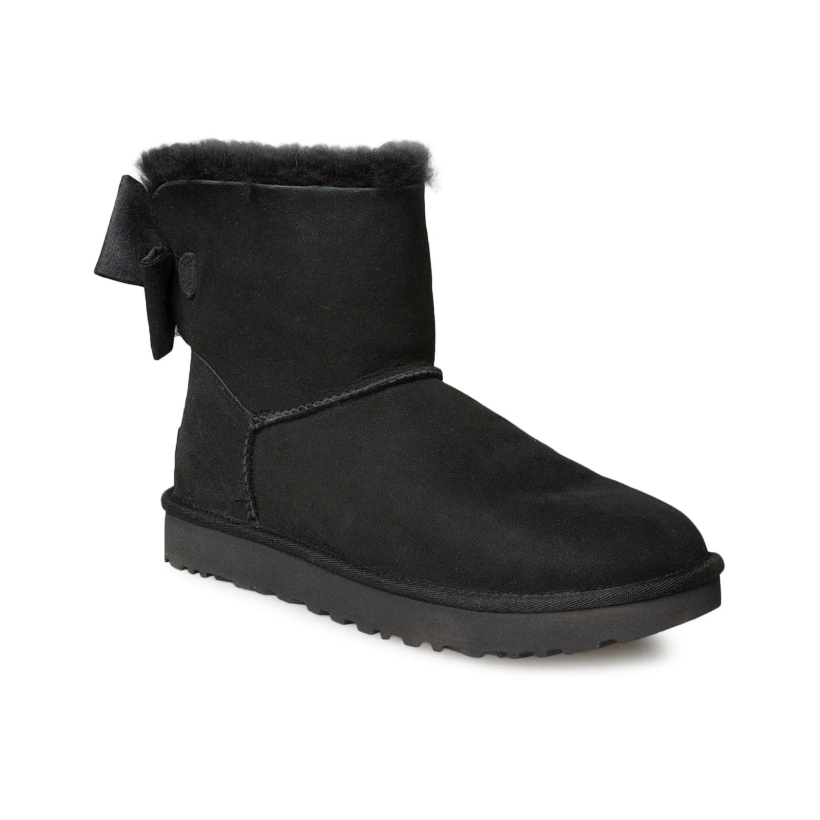 UGG Women's Black Glam Mini Bailey Bow II Boots