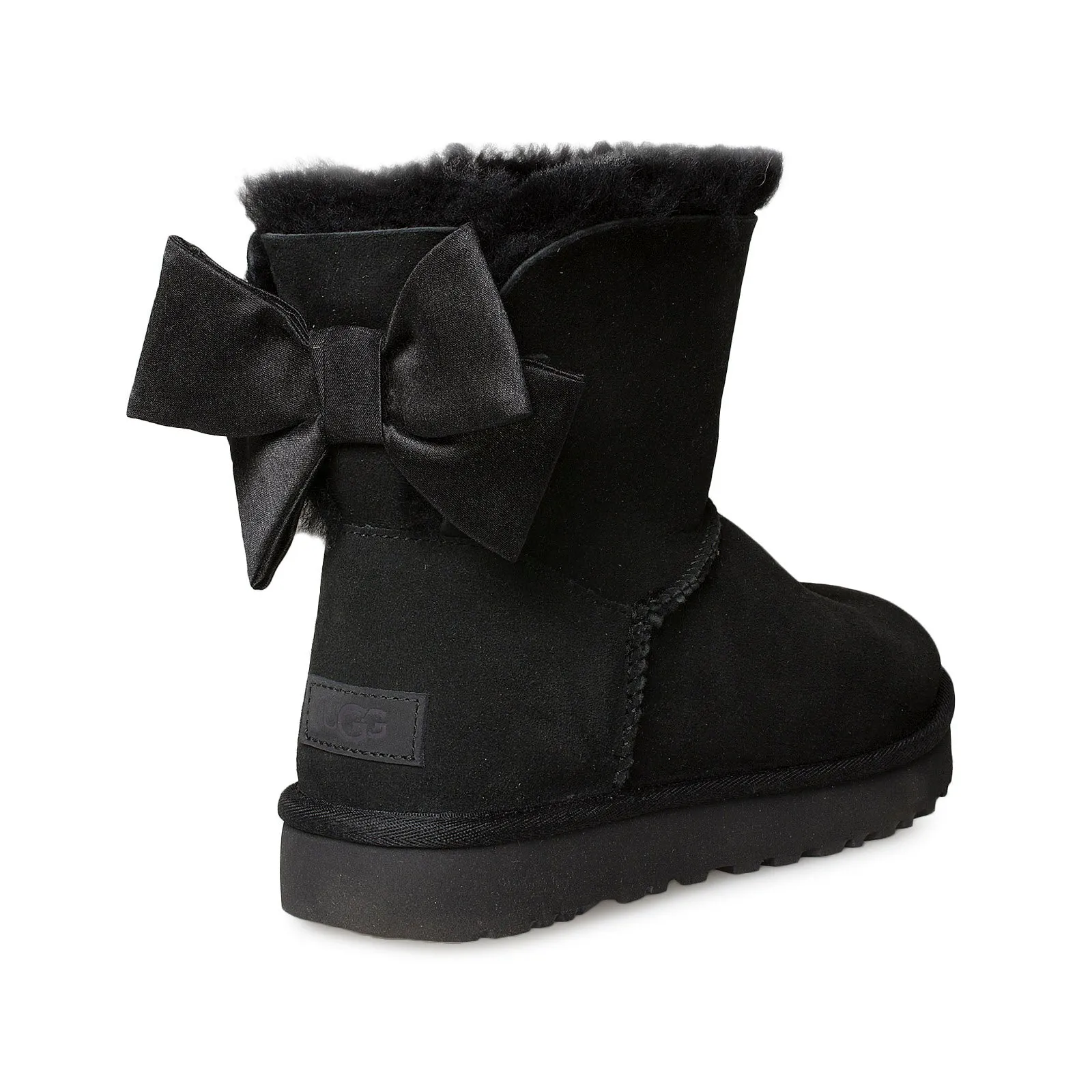 UGG Women's Black Glam Mini Bailey Bow II Boots