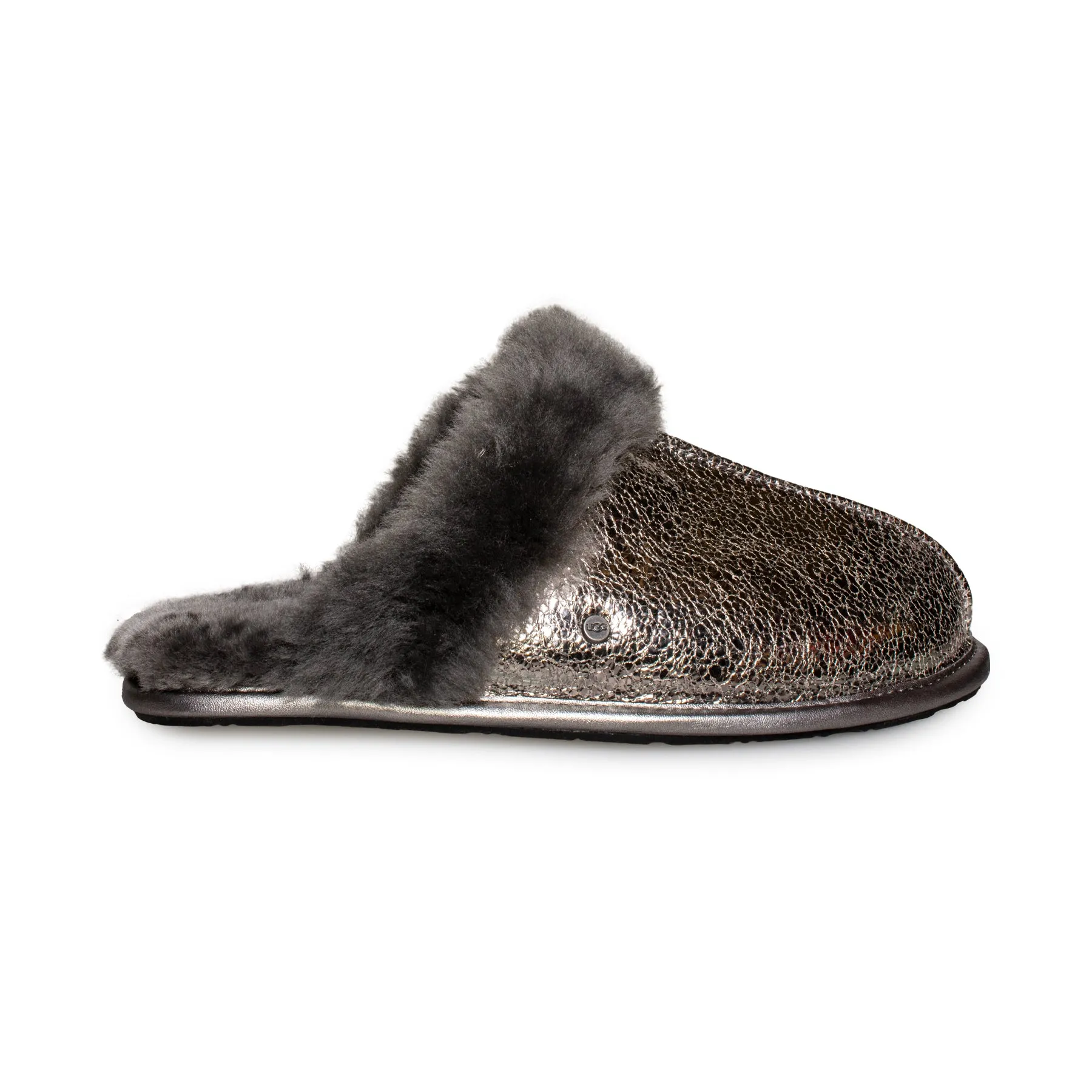 UGG women's metallic sparkle gunmetal slippers - Scuffette II