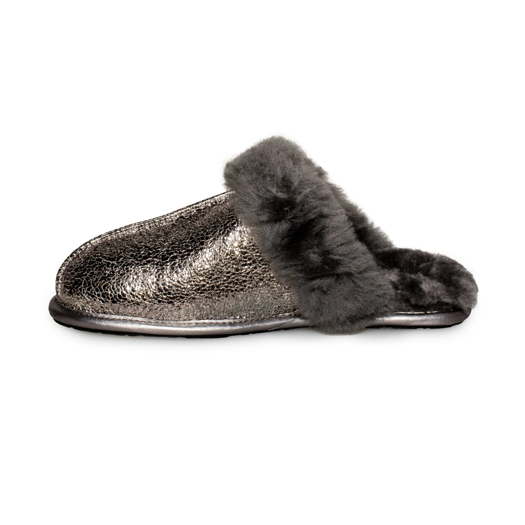 UGG women's metallic sparkle gunmetal slippers - Scuffette II