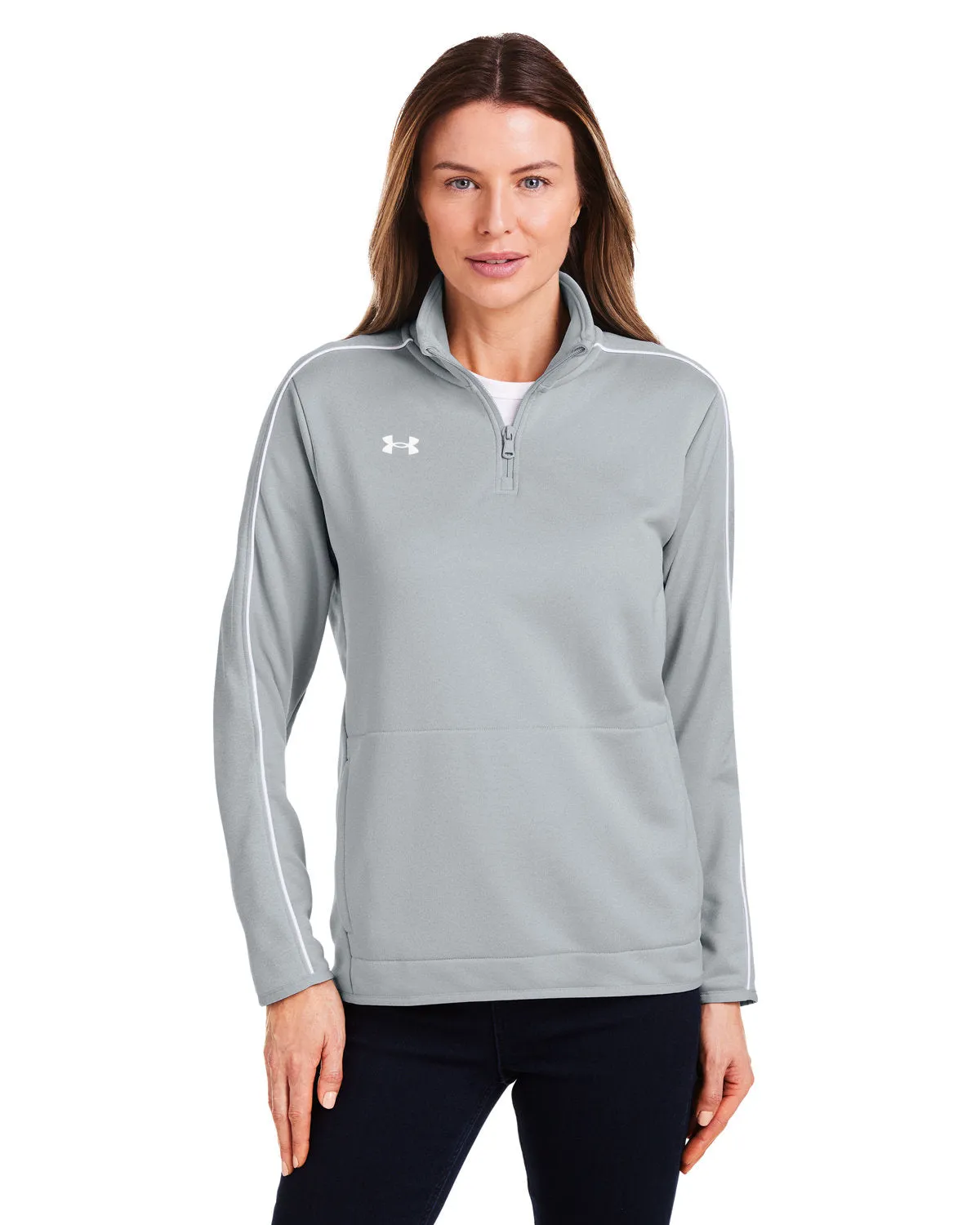 Under Armour Ladies Command 2.0 Custom Quarter-Zips, Medium Grey