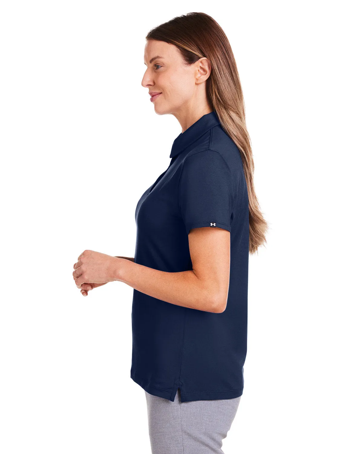 Under Armour Ladies Custom Recycled Polos, Medium Navy