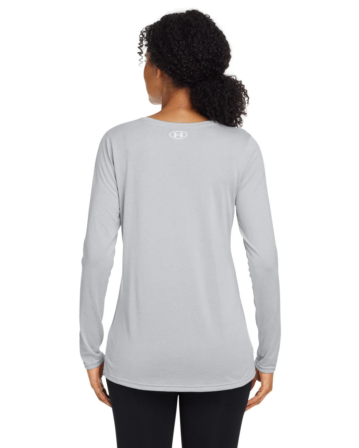 Under Armour Ladies Tech Long-Sleeve Customized T-Shirts, Medium Grey