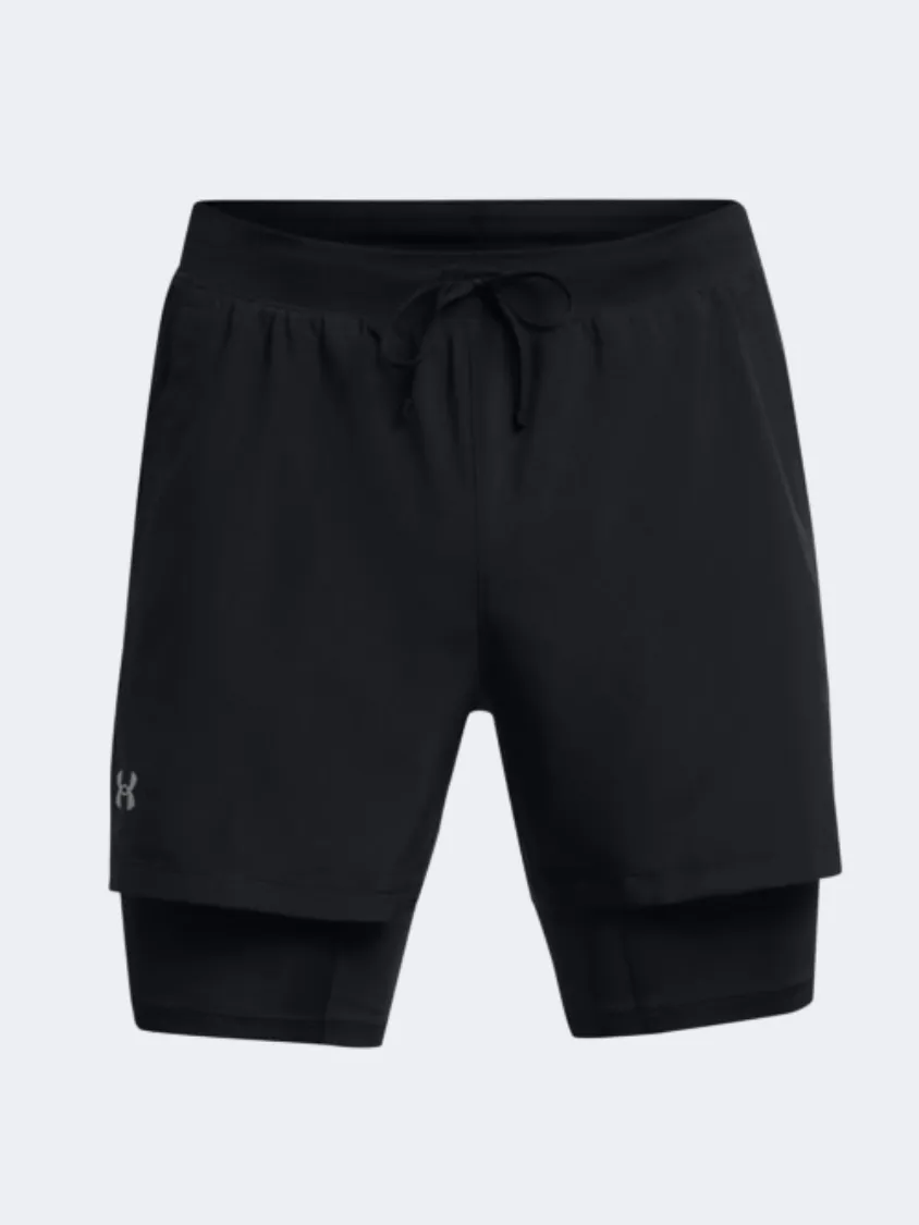 Under Armour Launch 5 Inch 2 In 1 Men Running Short Black/Reflective