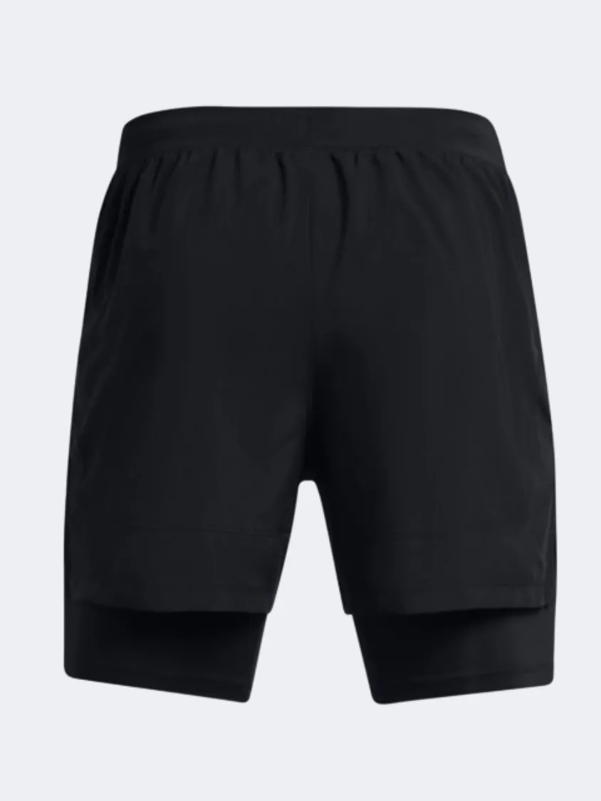 Under Armour Launch 5 Inch 2 In 1 Men Running Short Black/Reflective