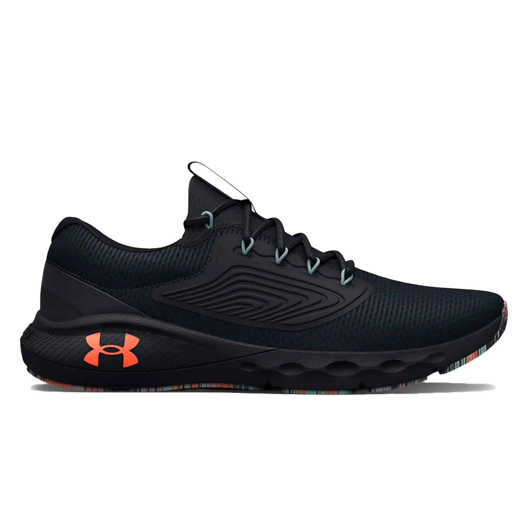 Under Armour Men’s UA Charged Vantage 2 Marble Running Shoes – Black / Panic Orange