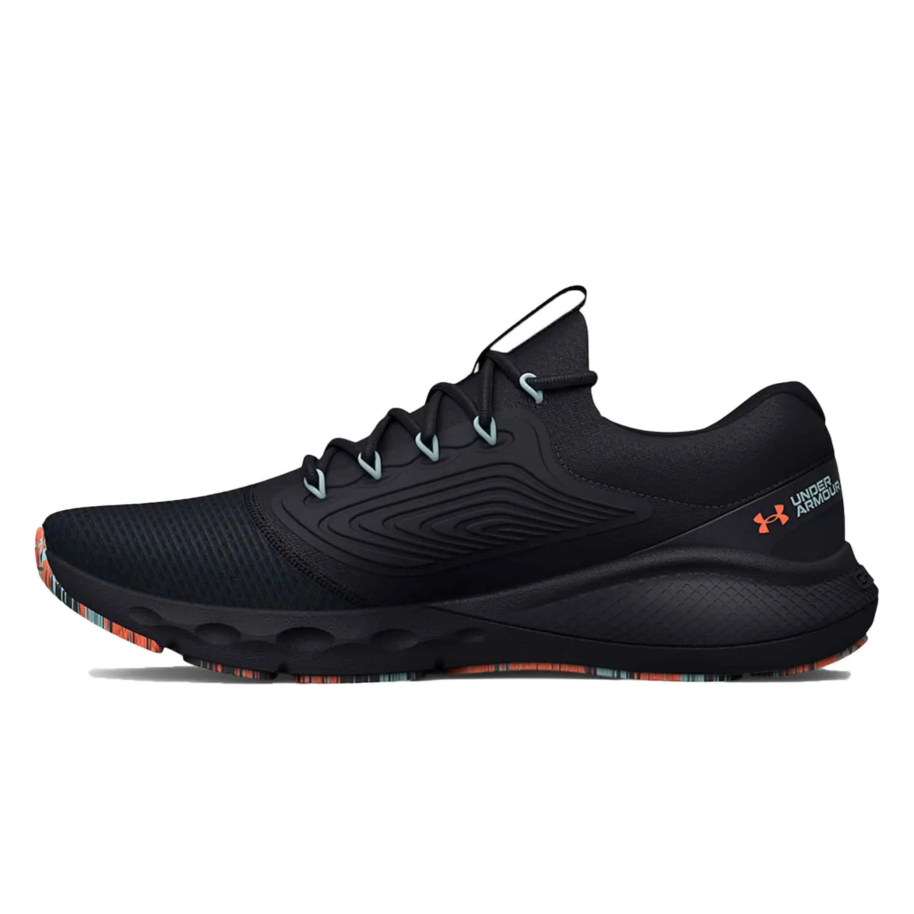 Under Armour Men’s UA Charged Vantage 2 Marble Running Shoes – Black / Panic Orange