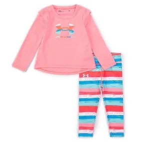 Under Armour Pink Craze Stripe Logo Set for Newborns