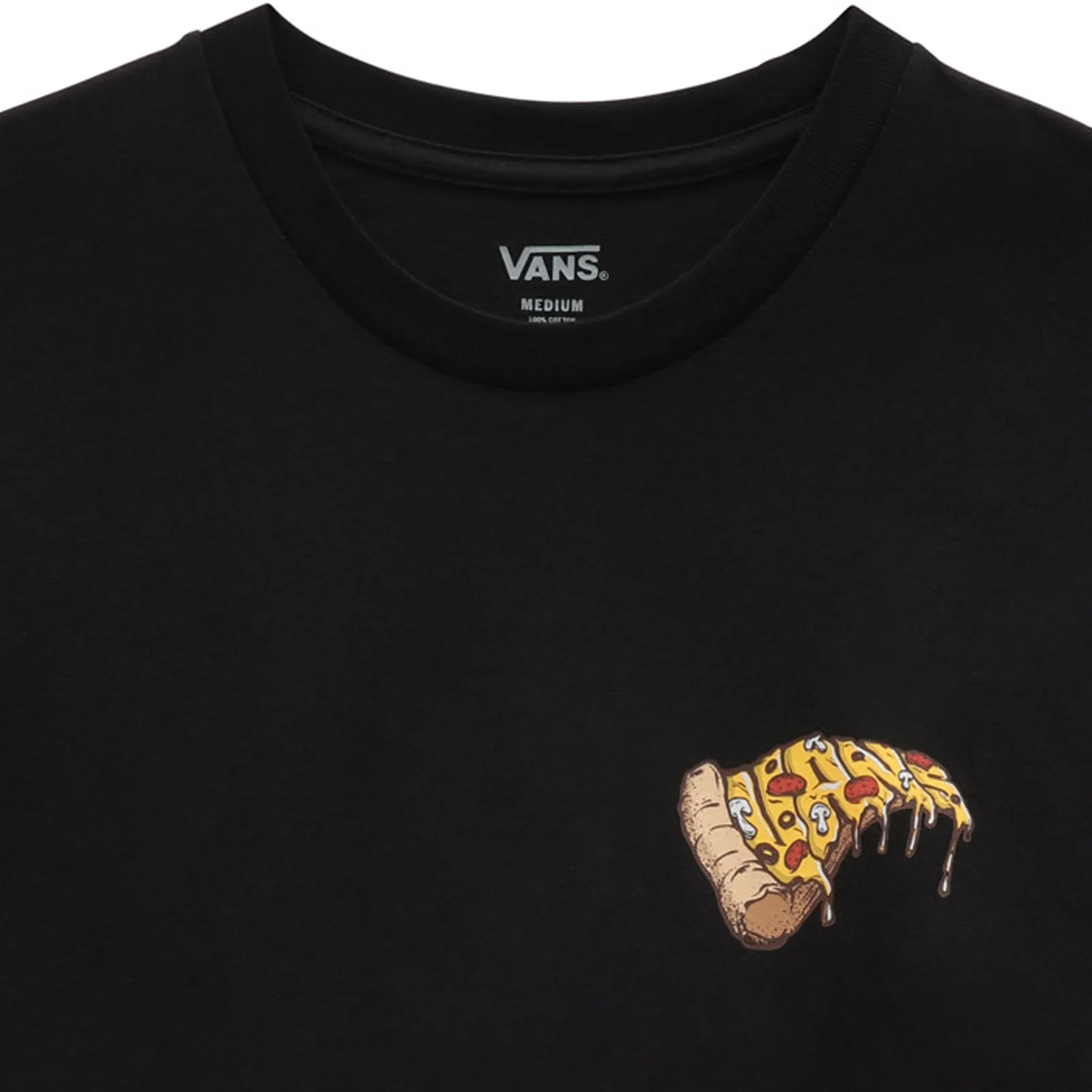 Vans Mens Pizza Night Crew Neck Short Sleeve T-Shirt - Black