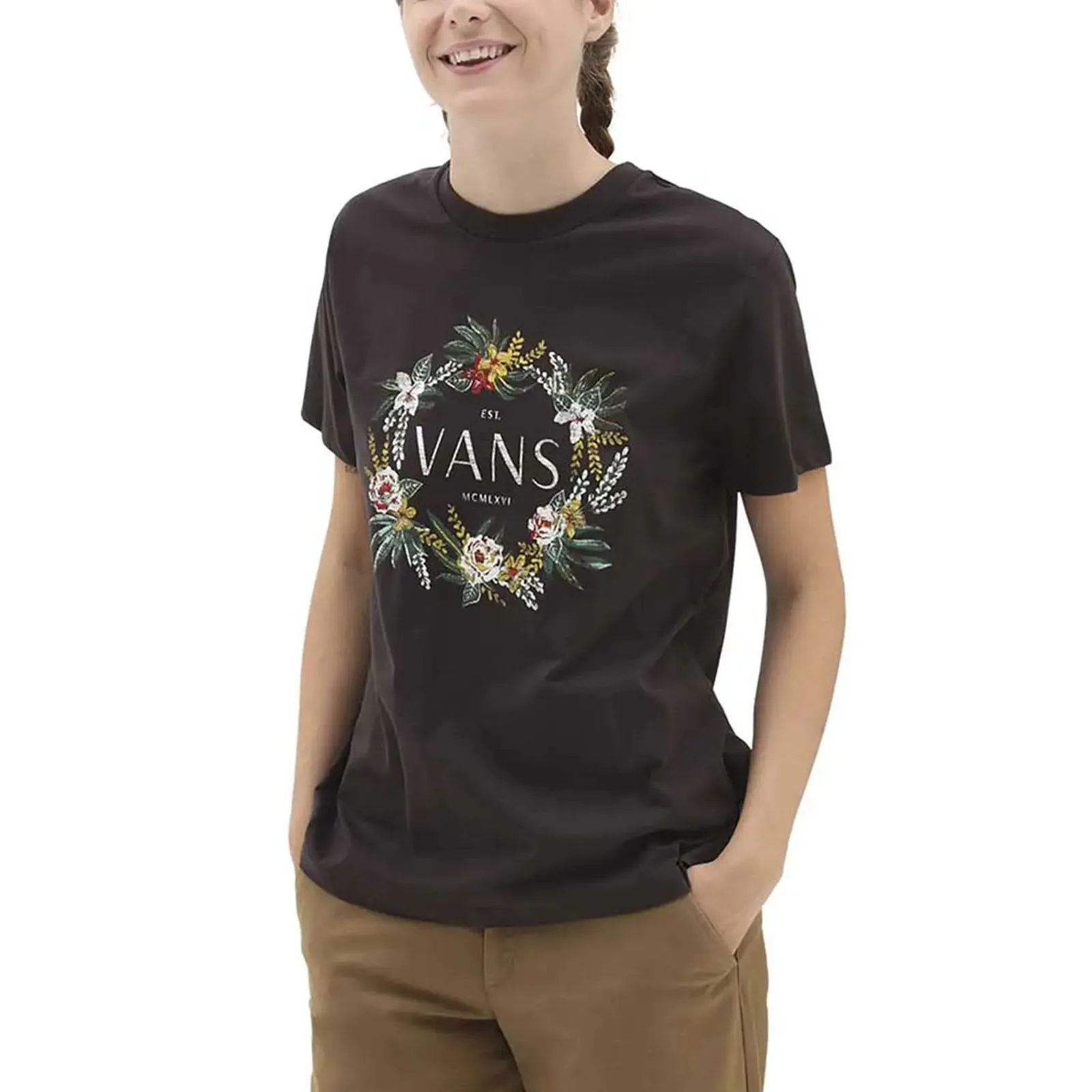 Vans Womens Wreath Of Flowers Short Sleeve T-Shirt