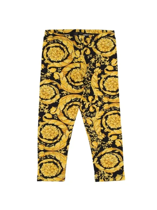 Versace   Baroque print cotton jersey leggings 