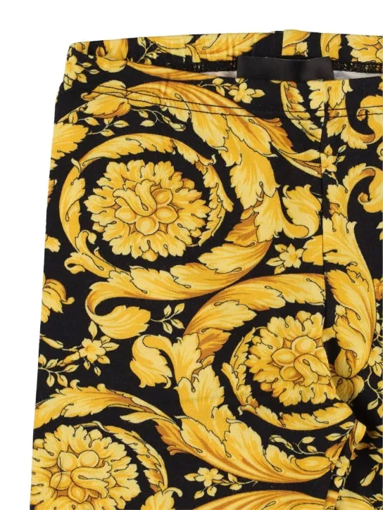 Versace   Baroque print cotton jersey leggings 