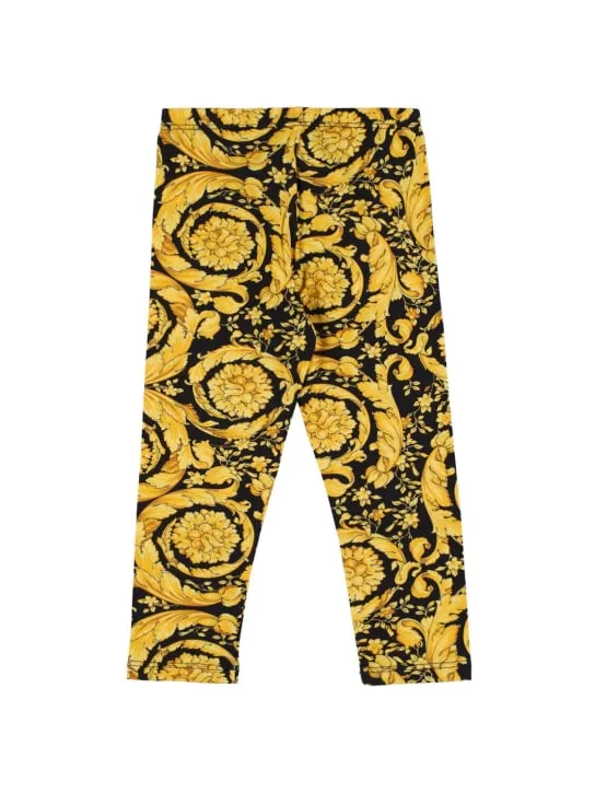 Versace   Baroque print cotton jersey leggings 