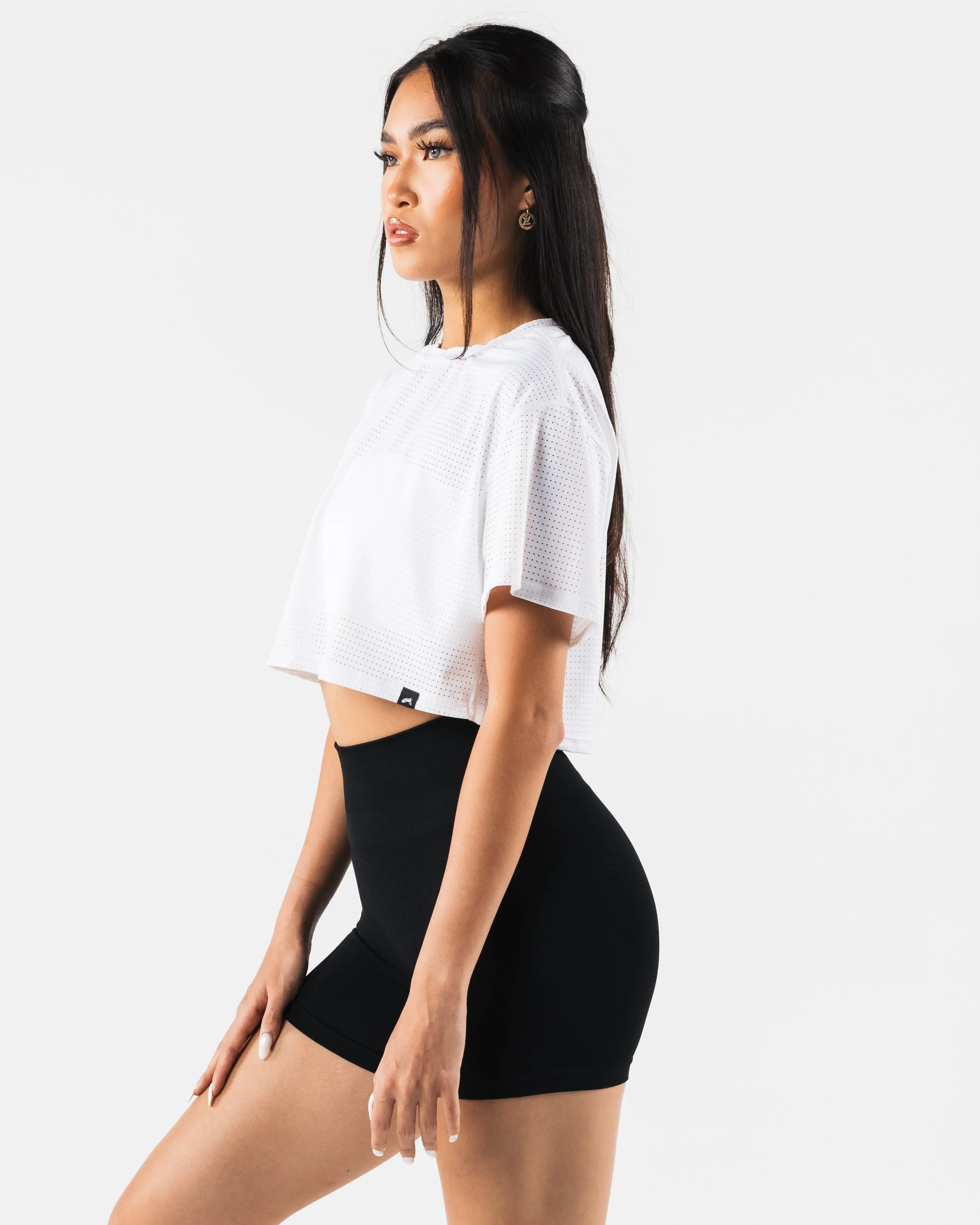 white crop mesh t-shirt - Margo.