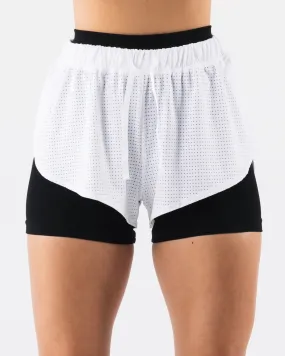 White Margo Mesh Shorts