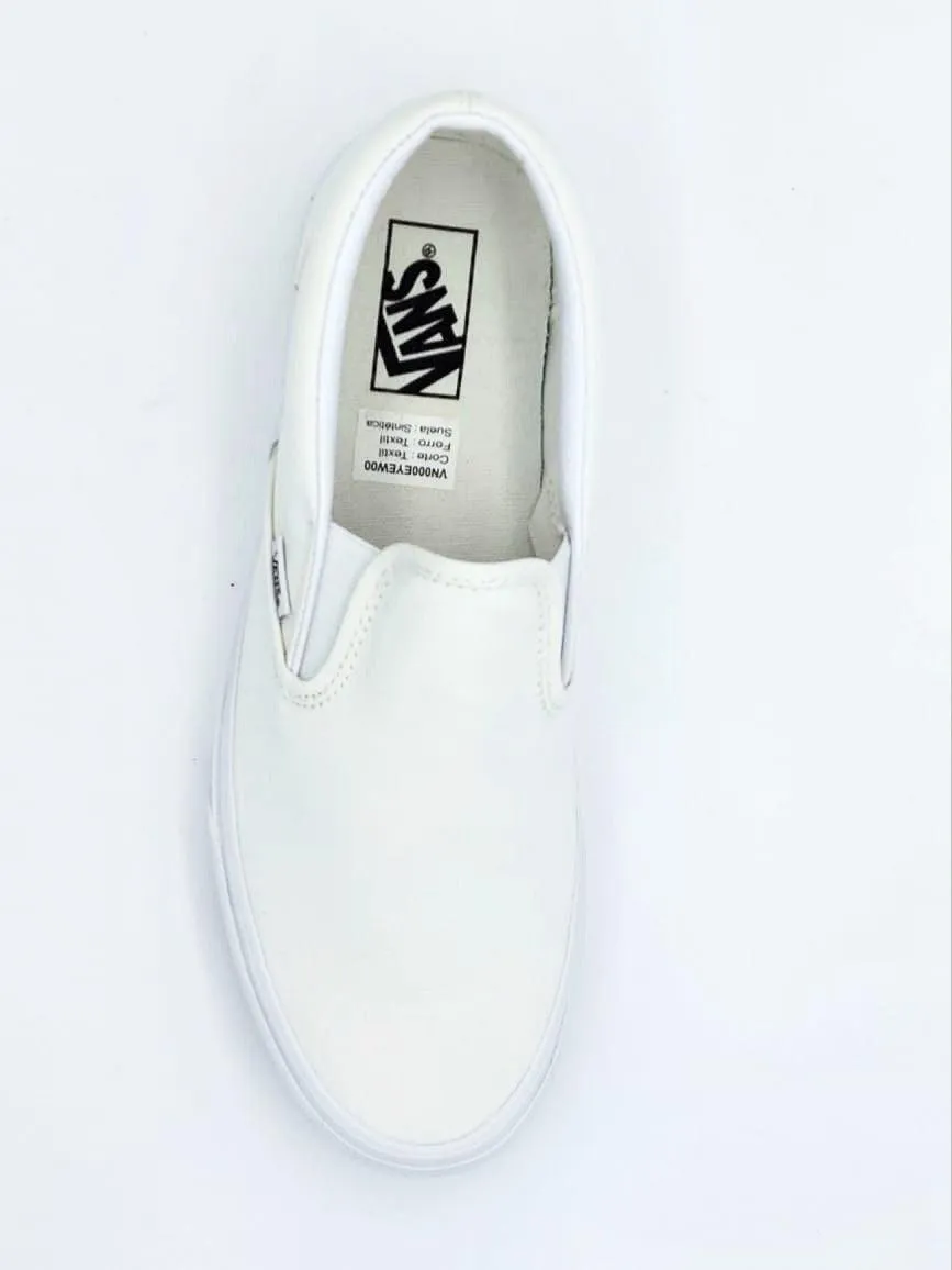 White Men's Vans Slip-On Tennis Shoes