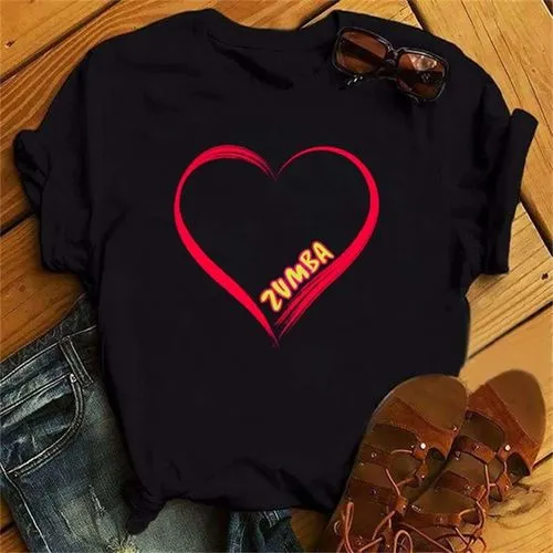 Women's T-shirt Short Sleeve T-Shirts Printing Streetwear Letter Rainbow Heart Shape