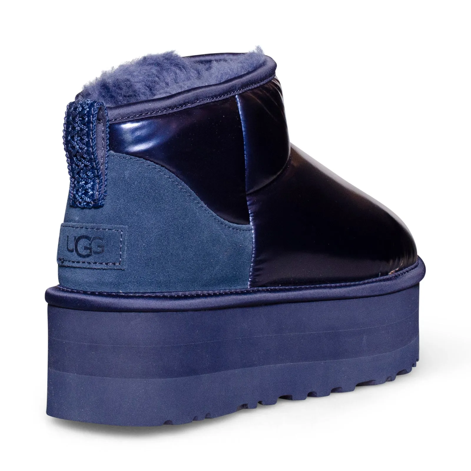 Women's Navy Iridescent Platform Boots - UGG Ultra Mini